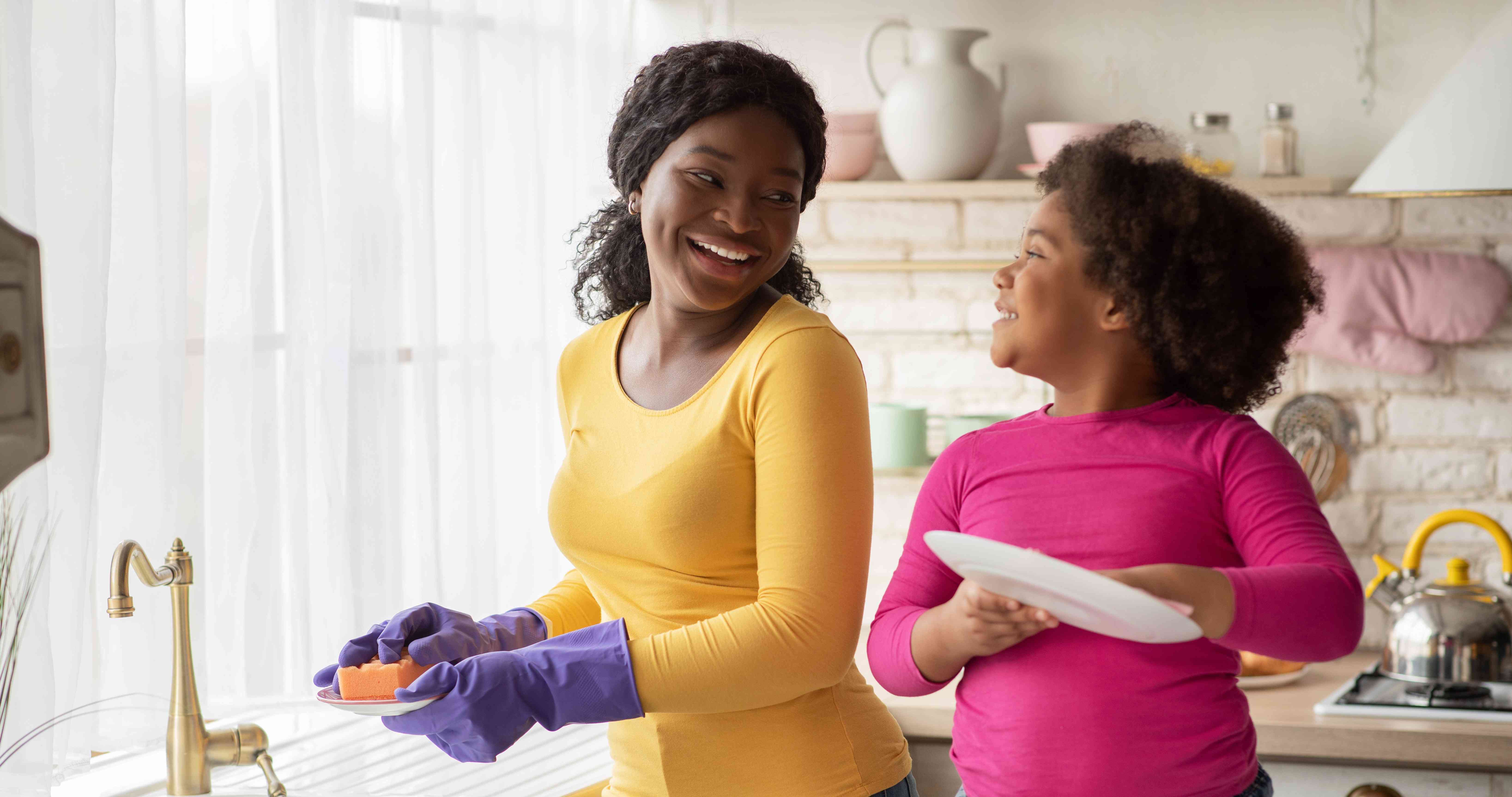 children doing chores